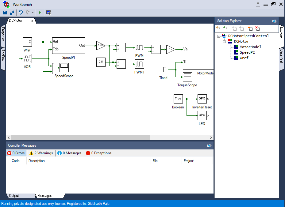 Simulation and real-time DC motor speed control model