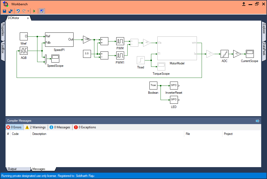 DC motor speed control real-time