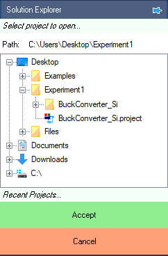 Workbench navigate to project in file browser