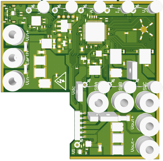 Power-pole board to which different magnetics card connects to for each converter