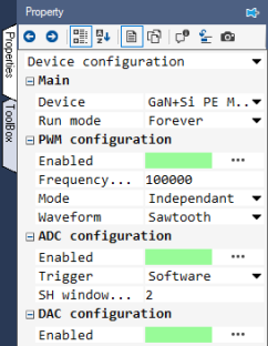 Workbench project device configuration