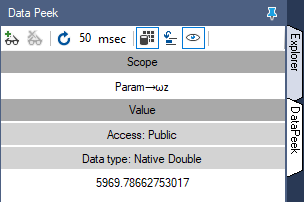 Data peek script parameters