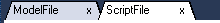 Model, script and subsystem file tabs