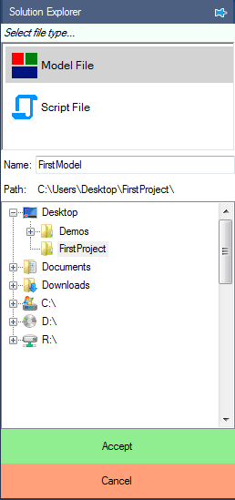 New Workbench file dialog
